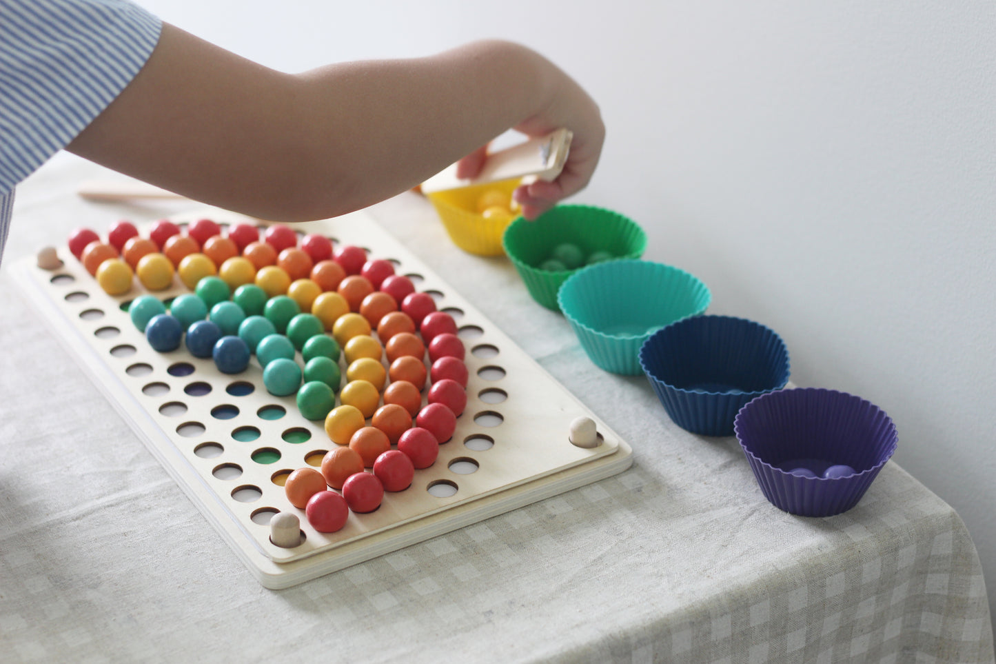 Wooden Rainbow Beads, Board & Templates